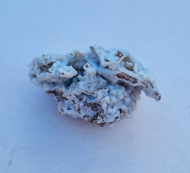 Rare blue quartz chalcedony with okenite Carousel 2