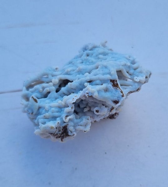 Rare blue quartz chalcedony with okenite Carousel 1