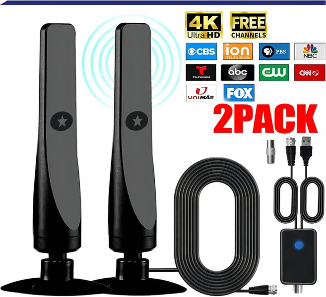 2pcs 4K Rewave Antena, TV Antenna, Suction Cup TV Antenna Plug Play 3m Cable ... Carousel 1
