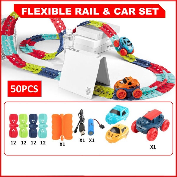50 PCS Anti-gravity Race Track Car Set Assembling Rail Car Toy for Kid Boy Girl Carousel 1