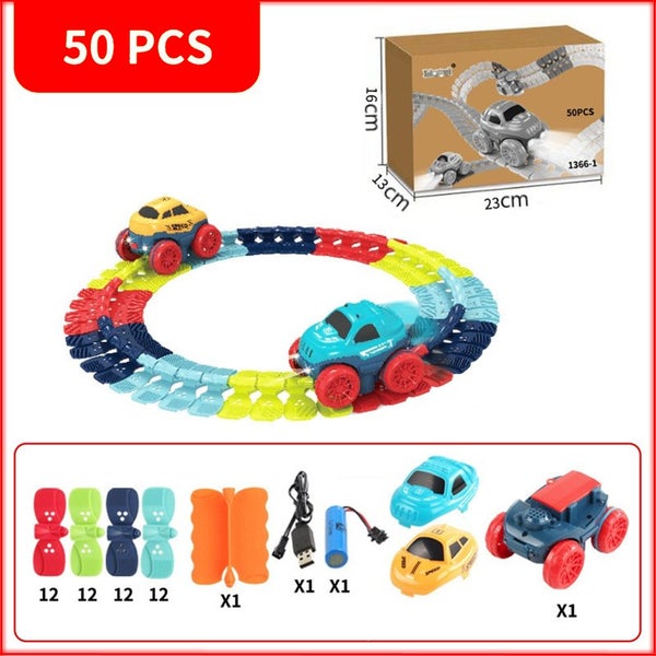 50 PCS Anti-gravity Race Track Car Set Assembling Rail Car Toy for Kid Boy Girl Carousel 17