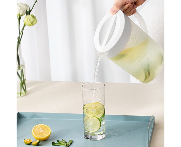 Plastic Pitcher With Lid Bpa-Free Eco-Friendly Carafes Mix Drinks Water Jug Carousel 5