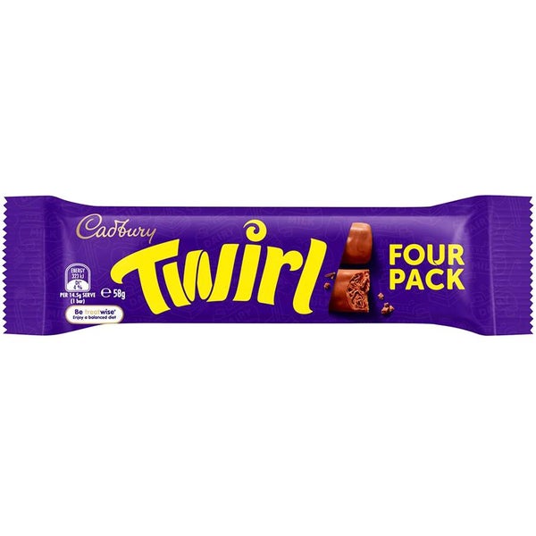 Cadbury Twirl Four Pack 58g - Box of 42 Packs Carousel 1