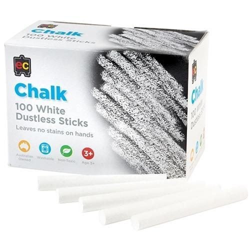 EC Dustless White Chalk 100's Carousel 1