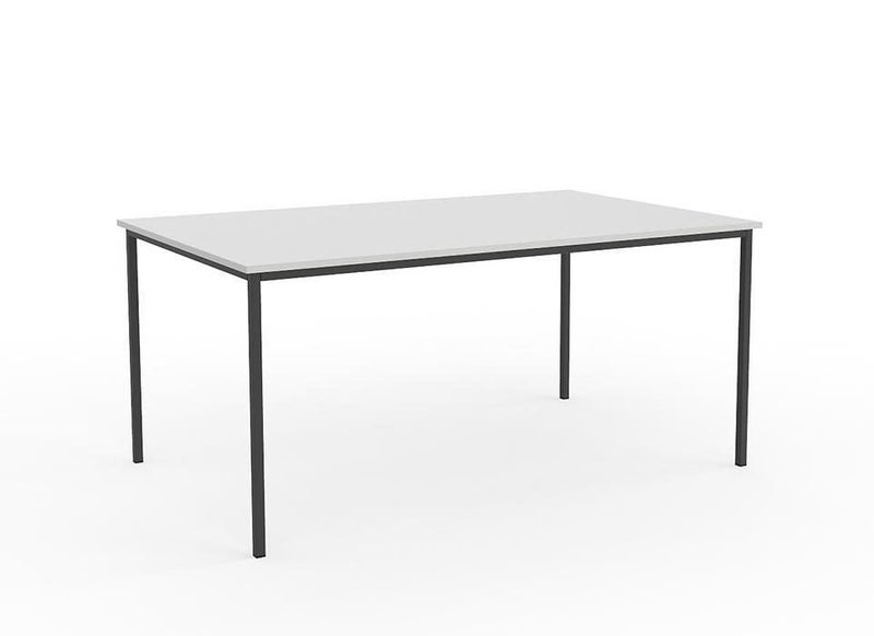 Knight's Ergoplan Canteen Table 1600mm x 800mm - White / Black Carousel 1