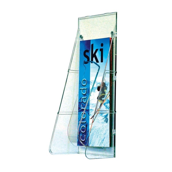 DL Brochure Holder Single Pocket Wall Mounting Stand Tall Carousel 1