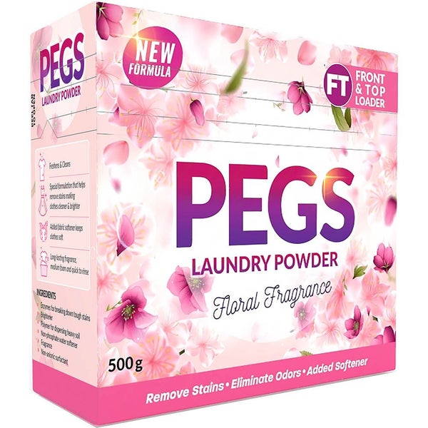 Pegs Floral Laundry Powder 500g - Pack of 12 Carousel 1