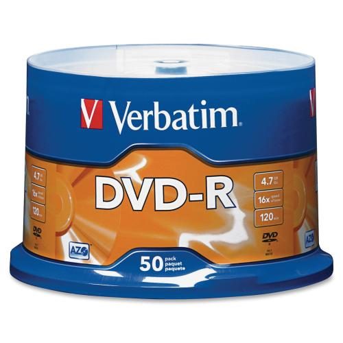 Verbatim 95101 AZO DVD-R 4.7GB 16X with Branded Surface - 50pk Spindle [95101] Carousel 1