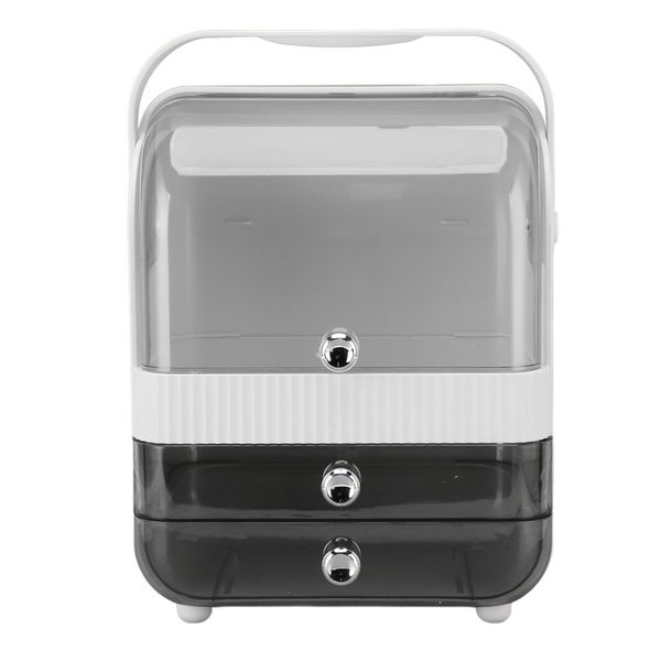 makeup organizer makeup storage box Makeup Organizer with 2 Drawers PET Cosmetic Carousel 8