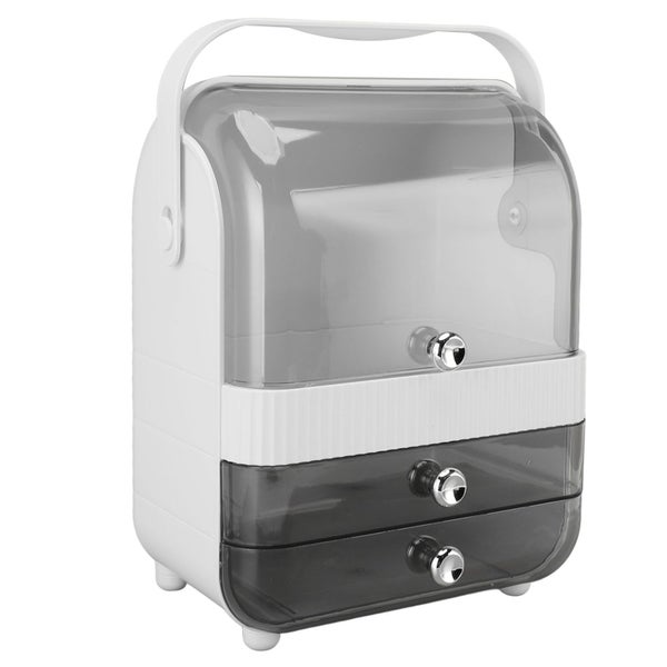 makeup organizer makeup storage box Makeup Organizer with 2 Drawers PET Cosmetic Carousel 2