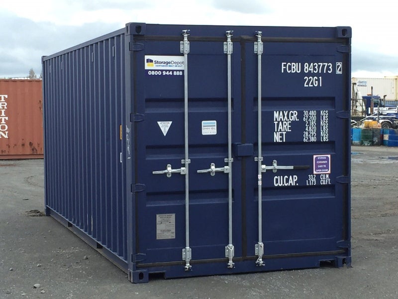20ft Std New Build Shipping Container - Black - Blue - Beige Carousel 1