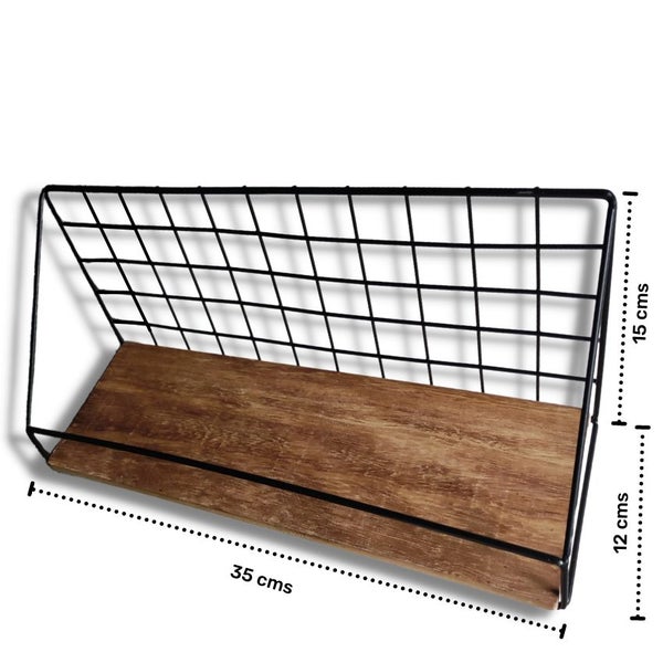 MDF Shelf with Blk Metal Back - Medium Carousel 1