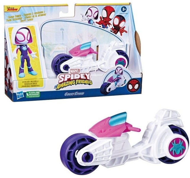 Marvel's Spidey: Ghost Spider with Motorcycle - Playset Carousel 1
