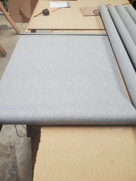 Roller blinds, light grey, light block Carousel 2