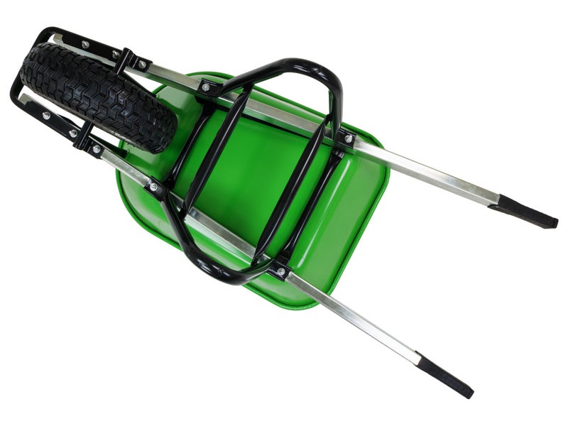110L Wheelbarrow with Heavy Duty Green Metal Tray - 200kg Load Carousel 6