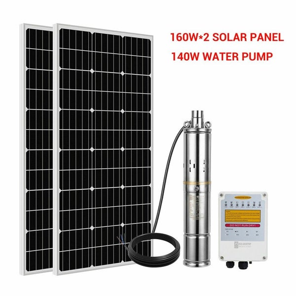 3" DC Screw Solar Bore Pump Submersible Deep Well Hole S/Steel 140W Pump Solar Carousel 1