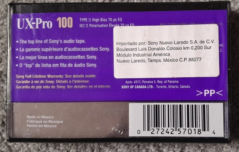It's a Pro! Sony UX-Pro 100 min (Type II) Blank Audio Cassette Tape (new/sealed) Carousel 2