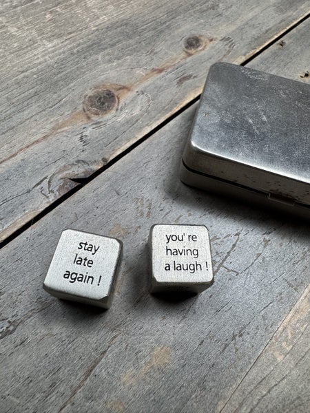 $1 NO RESERVE - Dice - vintage decision dice - metal in case Carousel 1