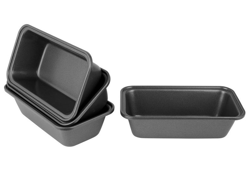 Set of 4 Mini Loaf Bake Pans - Non Stick - 15cm x 8.5cm x 4.5cm Carousel 1