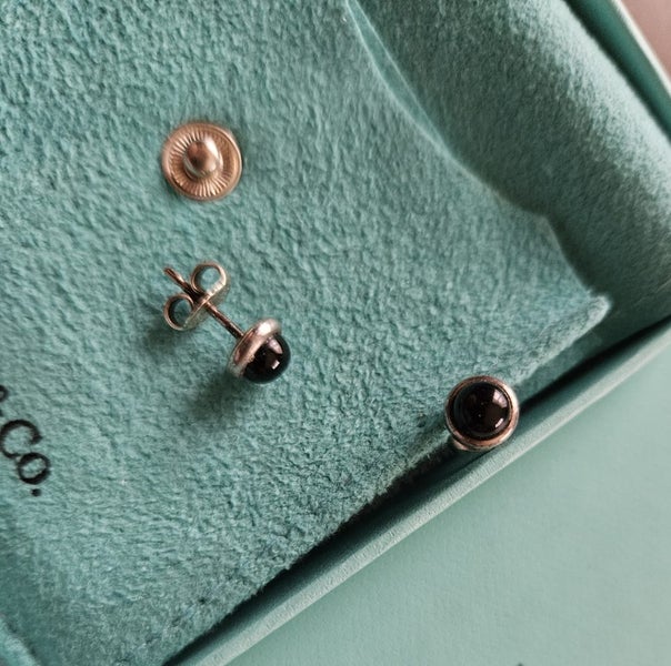 Tiffany Earrings - onyx studs Carousel 1