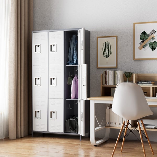 9-Door Storage Locker Combination Steel Cabinet Carousel 6