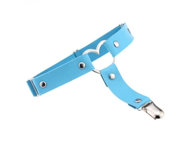 1 Pcs Black Pu Leather Heart Leg Garter Belt For Women Adjustable Thigh Harness Carousel 1