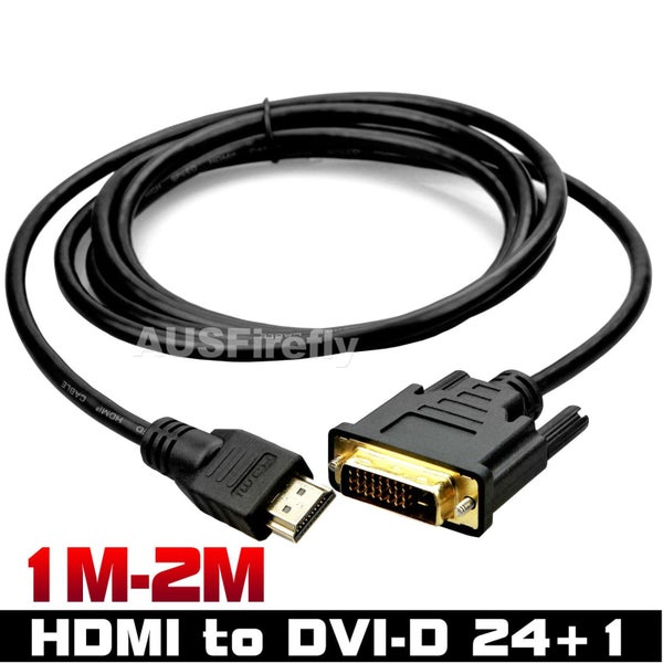 Gold HDMI to DVI-D 24+1 Pin Digital Cable Lead for HDTV BluRay PS3 Xbox 360 TV Carousel 1