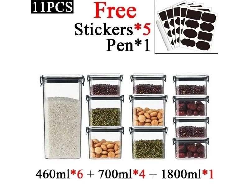 Food Storage Containers Set White Lid Kitchen Seasoning Box Organizer Jars For Carousel 1