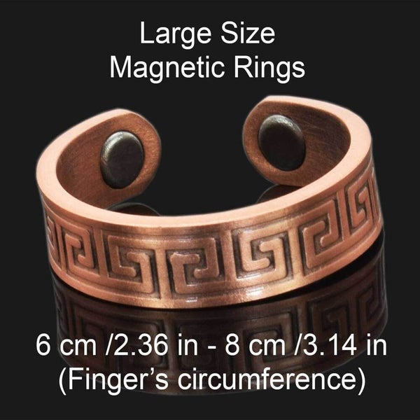 Mens Copper Rings for Pain LARGE SIZE Magnetic Therapy Arthritis, Set of Two Carousel 2