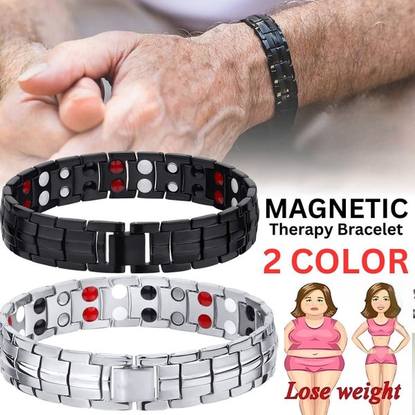 3pcs Strong Magnetic Bracelet Stainless steel Therapy Bracelets Men Arthritis... Carousel 2