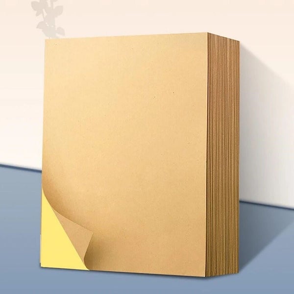 20x A4 Brown Kraft Sticker Paper Sheet Self Adhesive Label Laser Inkjet Printer Carousel 1