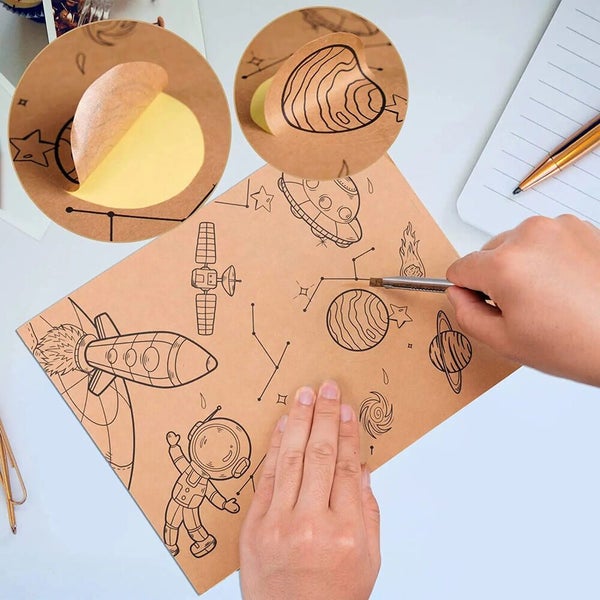 20x A4 Brown Kraft Sticker Paper Sheet Self Adhesive Label Laser Inkjet Printer Carousel 11