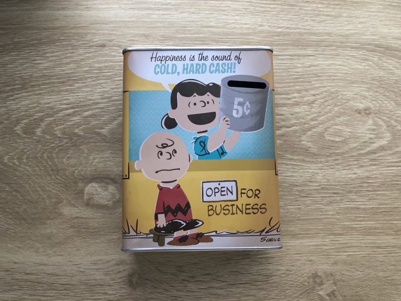 Hallmark - Peanuts Lucy's Stand Metal Coin Piggy Bank Carousel 1
