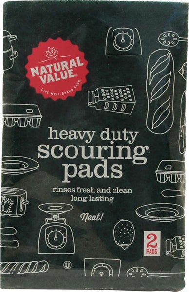 Natural Value Heavy Duty Scouring Pads, 2 Pack Carousel 1