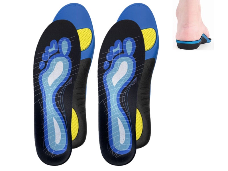 2 Pairs Insoles Support Shock Absorption High Arch Flat Feet Insole EU46 Carousel 1