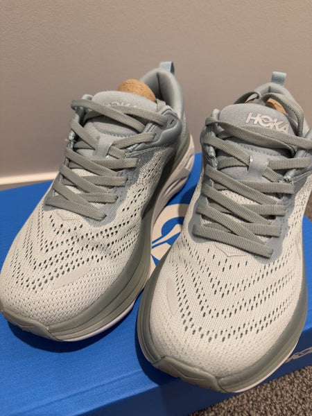 Hoka Bondi 8 Sneakers - Light Gray/White (New) Size eur 39 1/3 Carousel 5