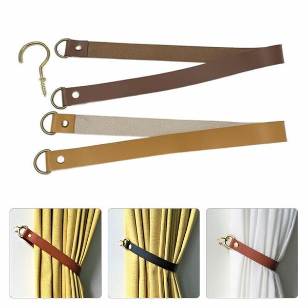 1PC PU Leather Rope Curtain Tieback Strap Curtain Tie Backs Buckle Window Decor Carousel 1