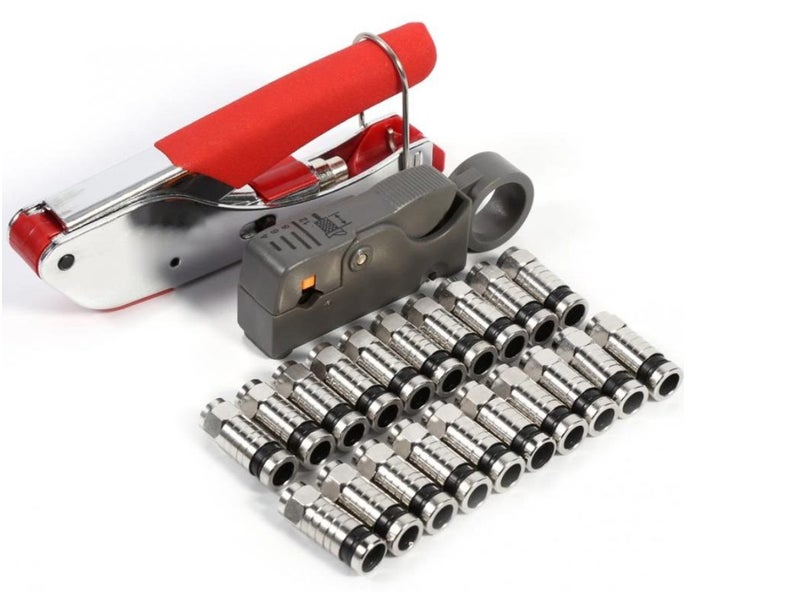 Tool Coax Rg59 Rg6 F Connector Fitting Crimper Cable Kit Carousel 2