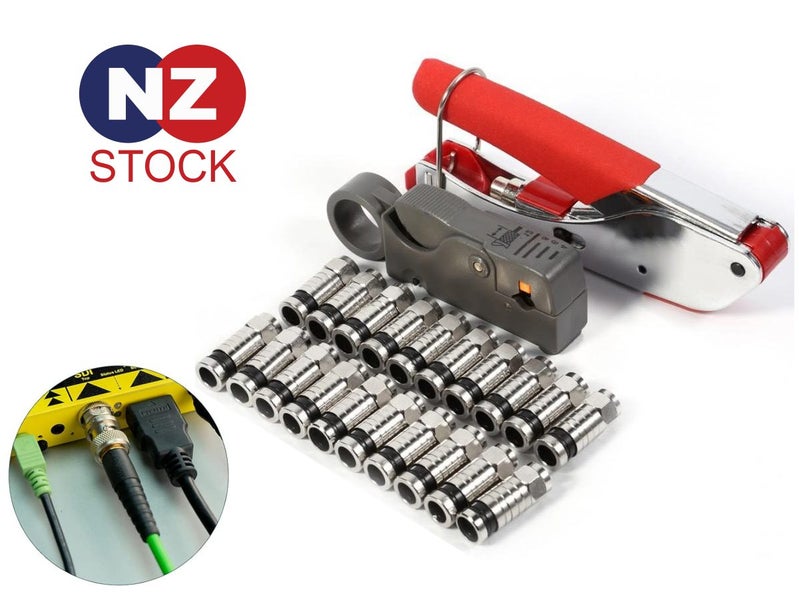 Tool Coax Rg59 Rg6 F Connector Fitting Crimper Cable Kit Carousel 1