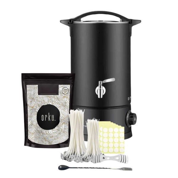 Candle Making Kit - Wax Melting Heater + Soy Wax Flakes + Wicks Carousel 1