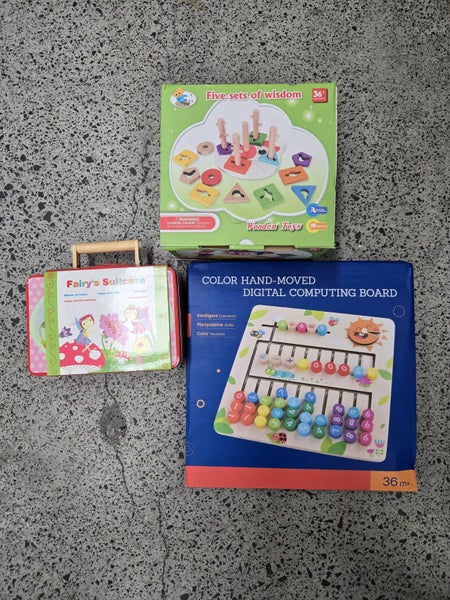 Educational Wooden Toy Bundle – Shape Sorter, Abacus & Craft Set (3-in-1) Carousel 1