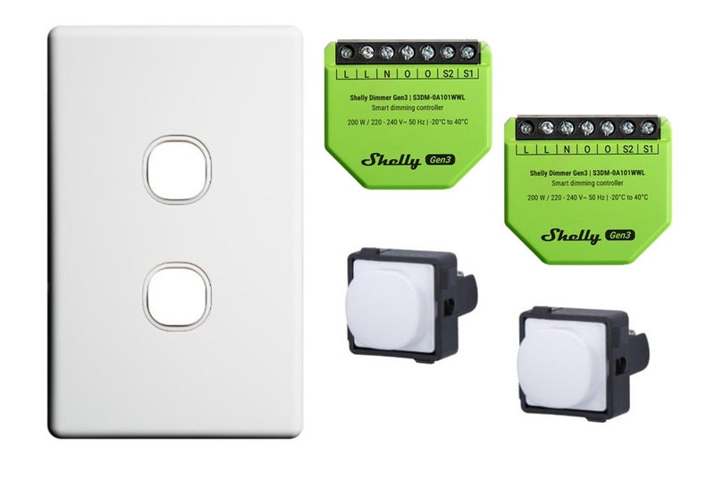 Double Shelly Dimmer Kit (Push Button) Smart Home Automation Switch Carousel 1