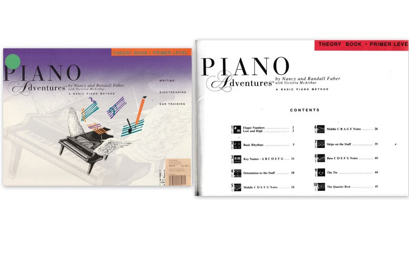 Piano Adventures by Nancy and Randall Faber Theory Book Primer Level Carousel 1