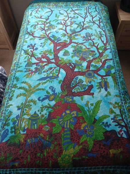 TREE OF LIFE ~ Cotton Wall Hanging/Couch Cover! Carousel 1
