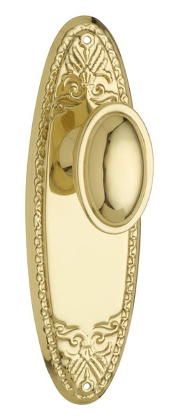Tradco Fitzroy Door Knob on Backplate Polished Brass Carousel 1