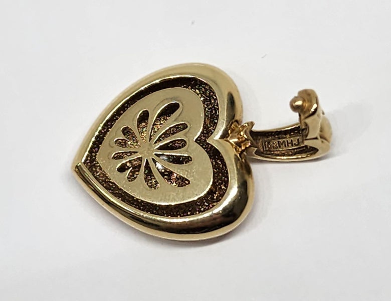 10ct Yellow Gold Heart Pendant with Diamond - 8gm - 175914 Carousel 2