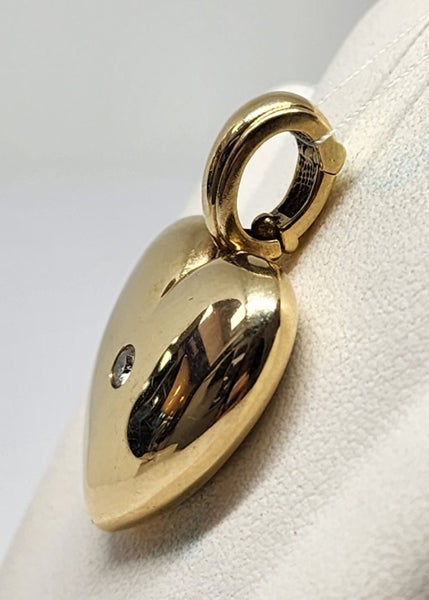 10ct Yellow Gold Heart Pendant with Diamond - 8gm - 175914 Carousel 4