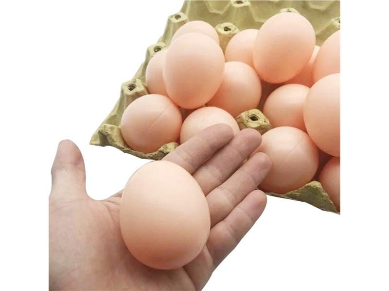 5 Pcs 55*43mm Poultry Series Plastic Fake Eggs For DIY Painting Farm Animal Carousel 1