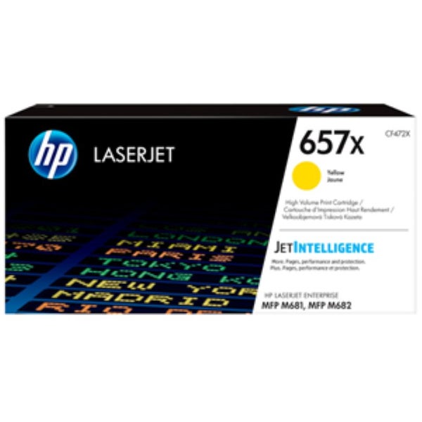 HP 657X High Yield Yellow Original LaserJet Toner Cartridge Carousel 1