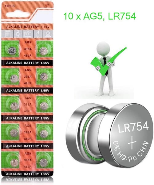 10 pack LR754 393 AG5 Battery SR754 193 Alkaline Batteries 393A 48LR G5A 309-1W Carousel 1